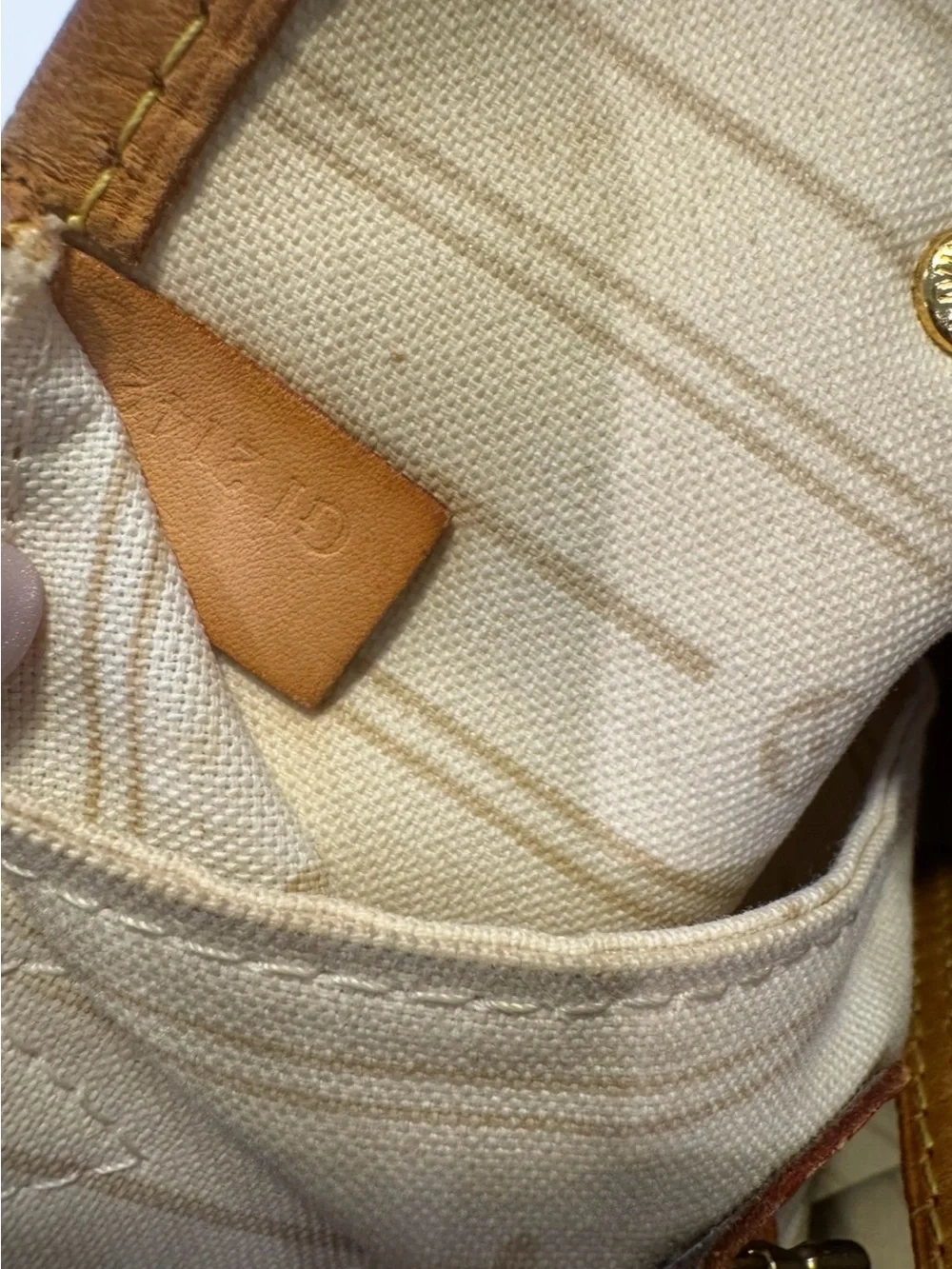 Louis Vuitton Damier Azur Canvas Tote in White and Tan